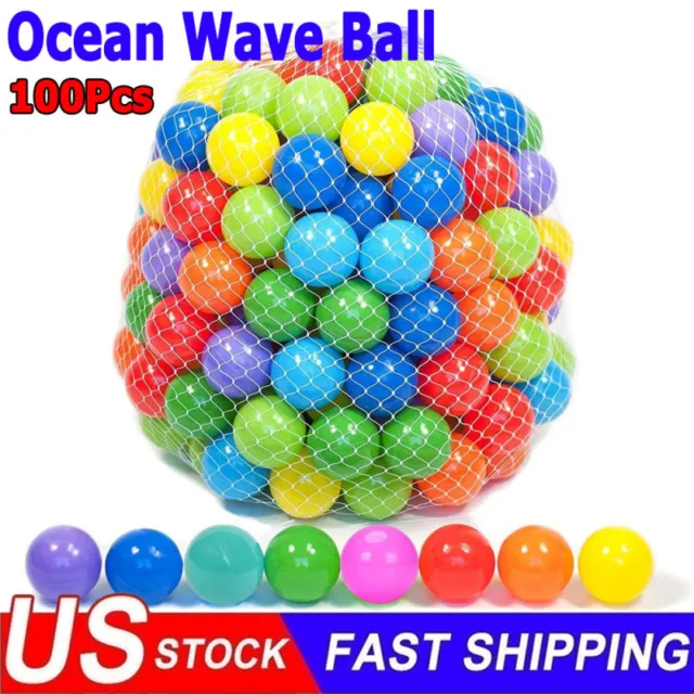 100PCS Plastic Colorful Ocean Ball for Kids Baby Pit Swimming Pool Gift Toy Ball