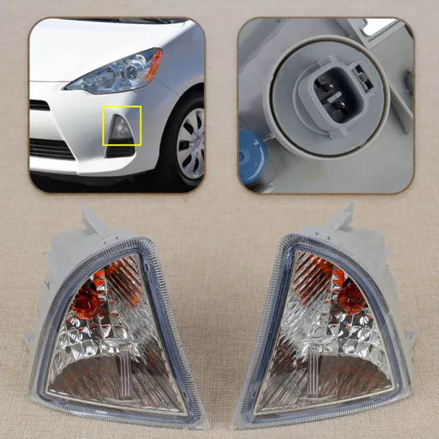 Front Bumper Fog Corner Light Lamp Fit For Toyota Prius C 2012-2014