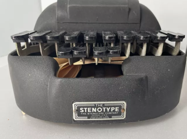 Stenograph Stenotype Machine w/Orig Case & Paper Vintage AS IS display or repair 3