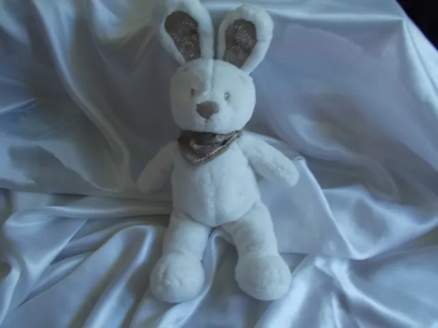 Doudou lapin blanc, bandana beige, Nicotoy, Simba Toys