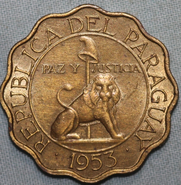 PARAGUAY 1953 ~ 25 CENTIMOS~ AU~ ~ 93¢ tracked shipping