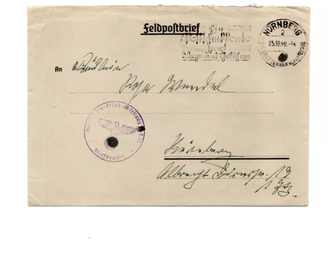 Feldpost Brief XX T.St. aus WK2   N.E.Abt.
