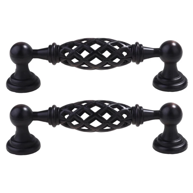 Perillas tocador cajones puerta perno casa manija de tirón muebles negro