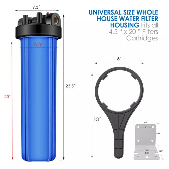 3 Stage Whole House Water Filter Big Blue Housing + Spin Down Sediment Filter 2