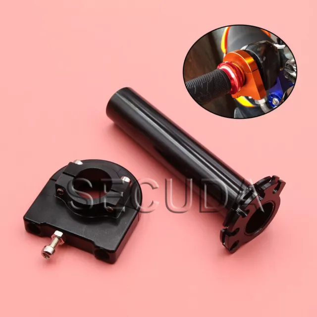 CNC Aluminum Universal Motorcycle Twist Throttle Assembly 7/8" 22mm Black