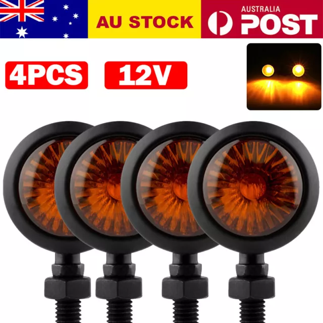 4X Motorcycle Amber Indicator Bullet Turn Signal Light Bulb Blinker Universal AU