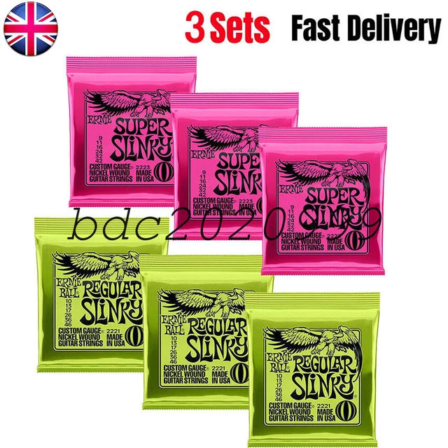3/6 Sets Ernie Ball 2221/2223 Regular Slinky Electric Guitar Strings 10-46/9-42