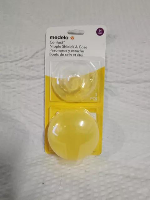 NEW Medela Contact Nipple Shield & Case 24mm W/Case 2 Shields 101034107