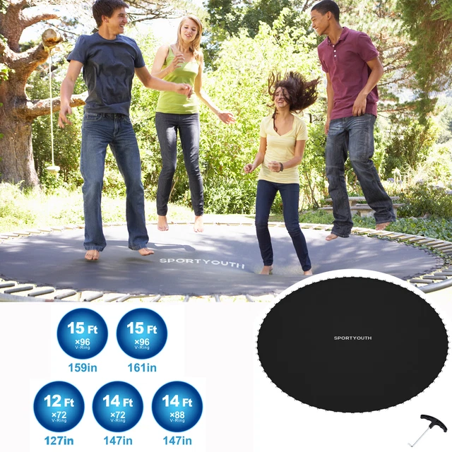 12 14 15FT Trampoline Replacement Mat Jumping Mat with 7296 Rings
