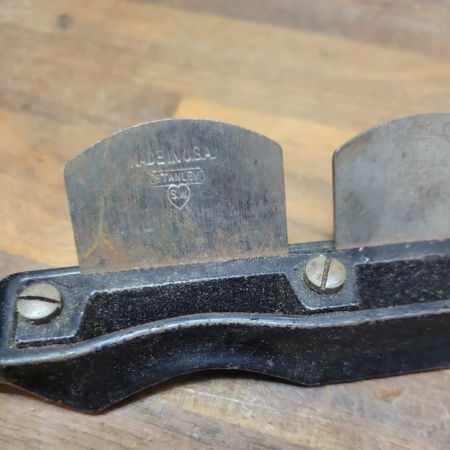 K926- Antique  STANLEY Sweetheart No. 60 DOUBLE SPOKE SHAVE Concave & Flat 2