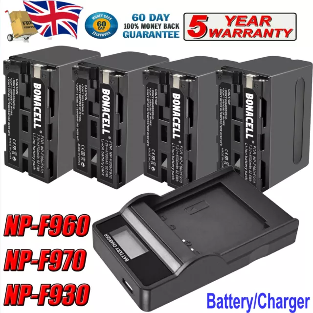 2/4X 8700mAh NP-F970 Battery + LCD Charger For Sony NP-F960 NP-F930 NP-F950 F770