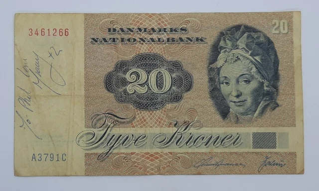 1972,1979 - Danmarks Nationalbank, Denmark - 20 Kroner Banknote, No. 3461266