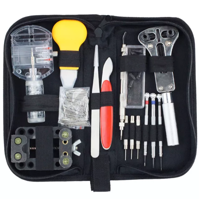 144Pcs Watch Repair Back Case Pin Link Spring Strap Remover Opener Tool Kit Set