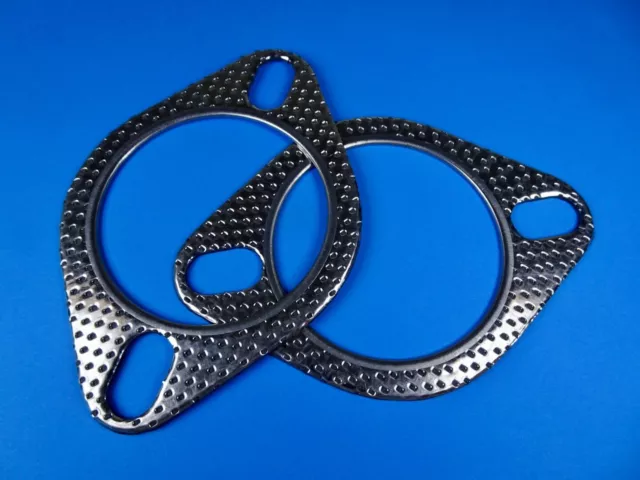 2 x 2.5 " Inch High-grade Exhaust Gasket 2 Bolt Hole with Fire Ring UNIVERSAL