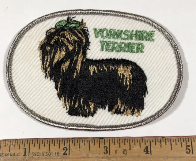 Vintage Yorkshire Terrier Yorkie Dog Breed Patch Sew On Animal New Old Stock