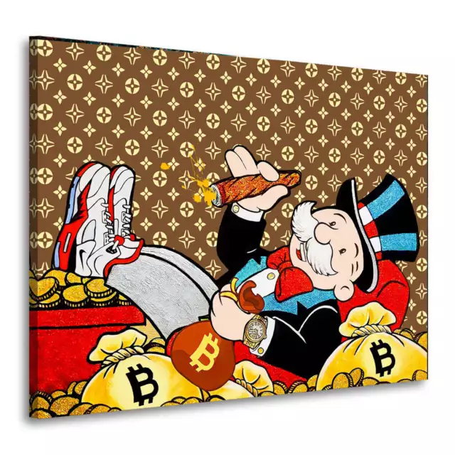 Quadro moderno stampa su tela Mr. Rich Man Comic Pop Art fumetti canvas