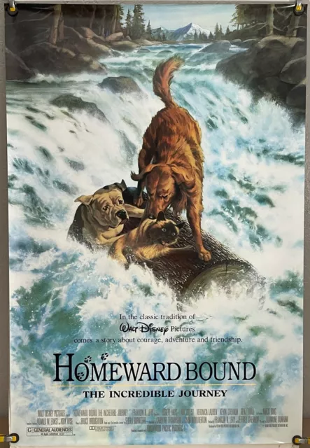 Disney's Homeward Bound Incredible Journey Ds Rolled Orig 1Sh Movie Poster 1993