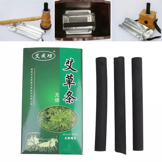 8pcs/Box 14*120mm Smokeless Moxa Rolls Stick Moxibustion Acupuncture Mass-$6