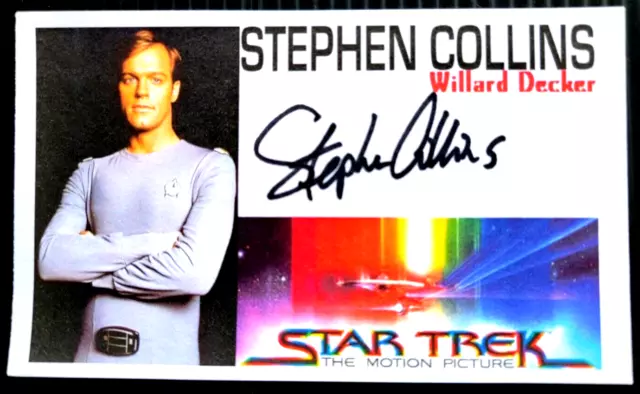 "Star Trek The Motion Picture" Stephen Collins Autographed 3X5 Index Card