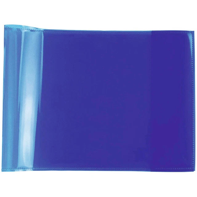 HERMA Heftumschlag PLUS quer transparent blau Kunststoff DIN A5