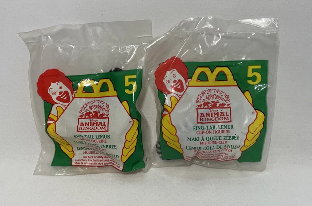 1998 McDonald’s Disney Animal Kingdom Happy Meal Toys #5 x2 Ring-Tail Lemur NOS