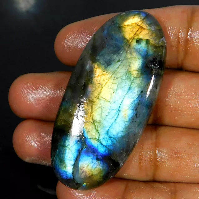 LABRADORITE Oval Cabochon Natural SPECTROLITE Loose Gemstone 57x27x07mm 105.55Ct