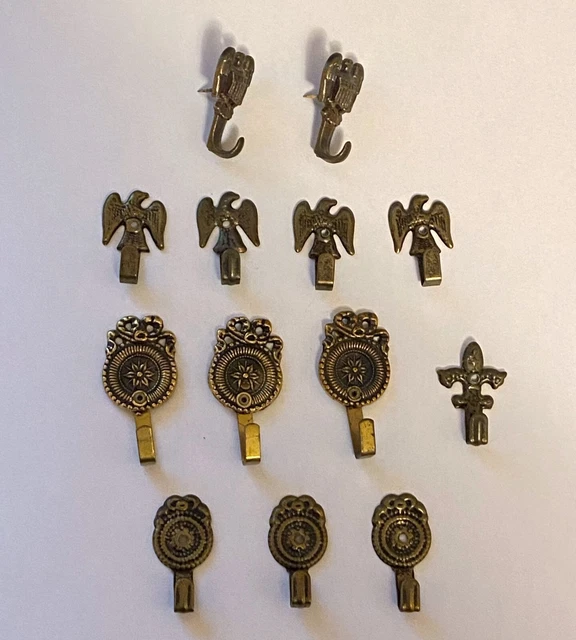 Arjon Set of 13 Vintage Decorative Picture Hooks Eagles Floral