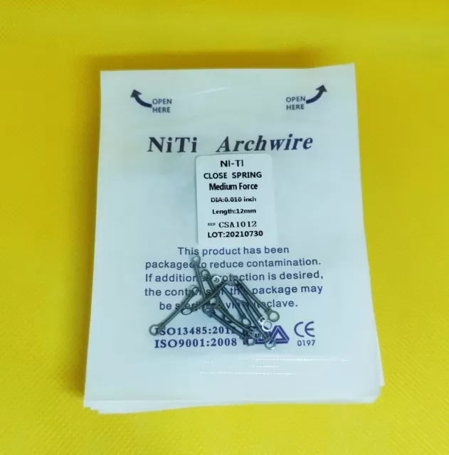 20Pack Dental Closed Coil Spring Orthodontic Niti Alloy 10*6/9/12mm Medium Force