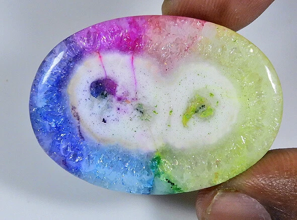 61Cts.Dyed Multi Colour Solar Cab Oval Loose Gemstone For Jewellery 27X39MM a687
