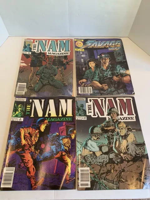 (3) The ‘NAM Magazine & (1) Savage Tales Marvel Comic Lot