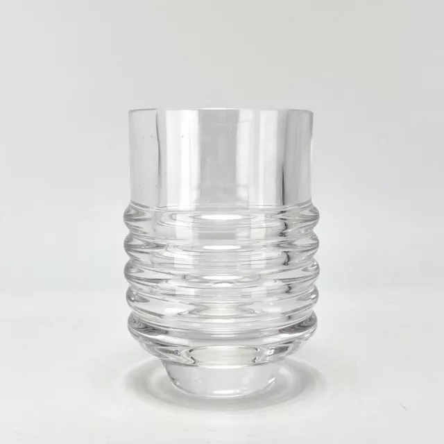 Vtg MCM Swedish Clear Crystal Glass Vase Bengt Edenfalk Skruf Gullaskruf Bubble