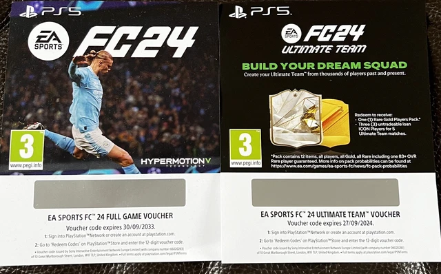 EA SPORTS FC 24 PS5 Digital codes For Full Game + Code for Starter Packs - FIFA