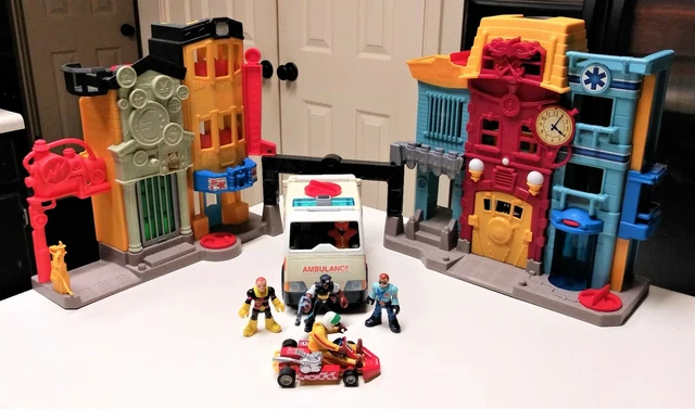 Imaginext Rescue Center FISHER-PRICE IMAGINEXT RESCUE City Center Fire Station Police with ...