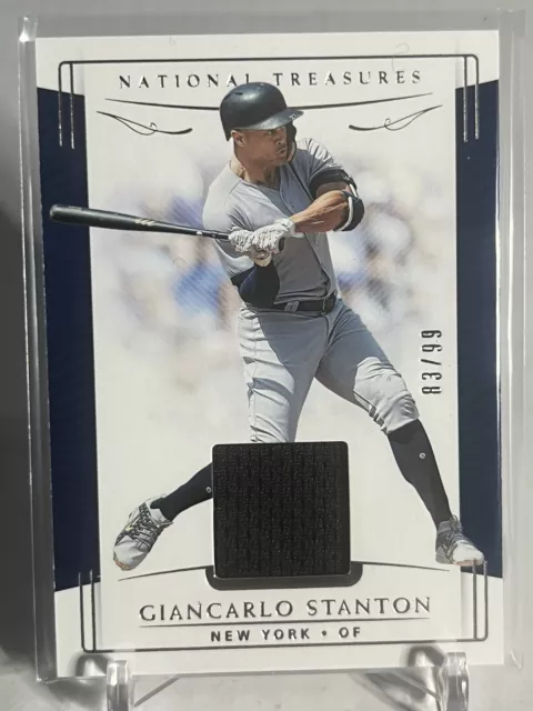 2019 National Treasures Game Used Jersey Patch Giancarlo Stanton 83/99