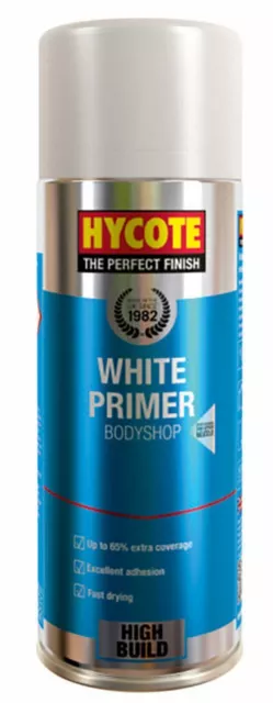 2x Hycote weiß schnell trocknende Aerosolgrundierung Sprühfarbe 400ml XUK427 Auto Metall