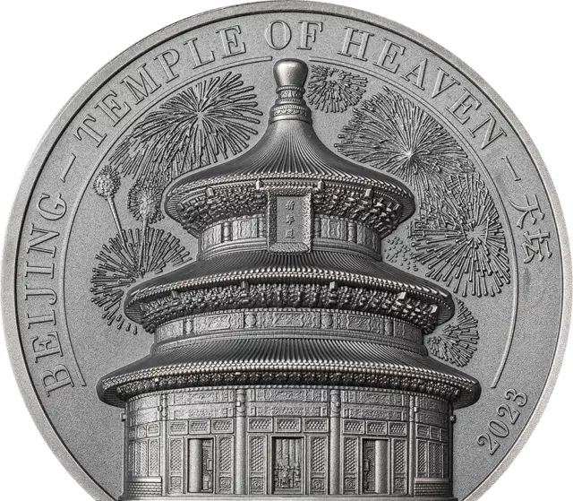 TEMPLE OF HEAVEN Beijing 2 Oz Silver Coin 10$ Cook Islands 2023