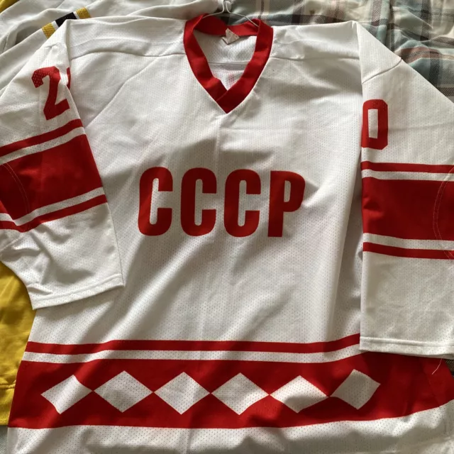  Russian 1980 CCCP White Hockey Jerseys by K1