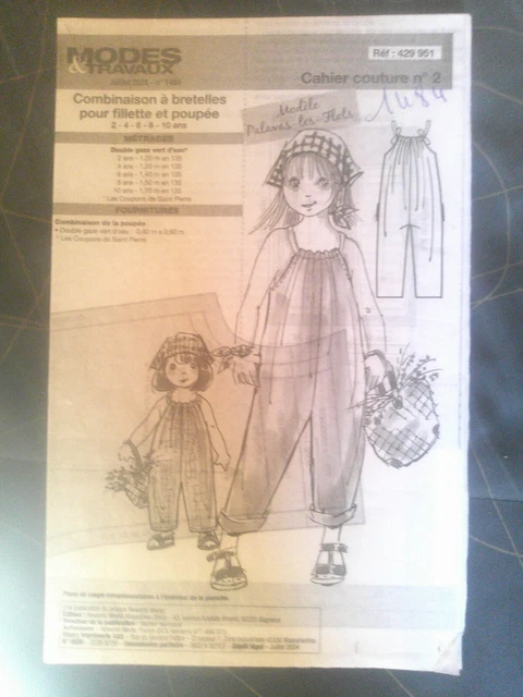 Patron De Couture MODES ET TRAVAUX - Vêtements De Poupée - Numéro De Juillet 2023 COMPLET - Occasion
