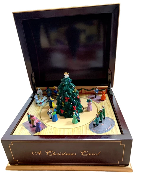 A CHRISTMAS CAROL Wood Music Box Mr. Christmas Gold Label Collection