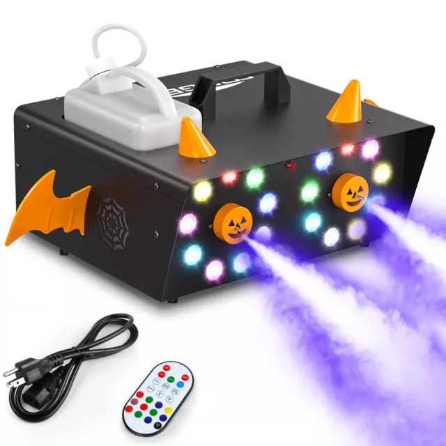 1500W Smoke Fog Machine 18LED RGB Light DMX DJ Remote Stage Fog Effect