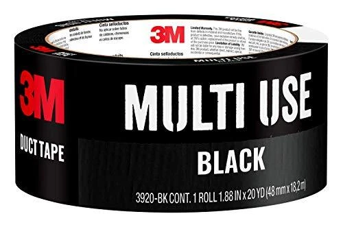 3M Multi-Use Colored Duct Tape, Black with Strong Adhesive and Water-Resistan...