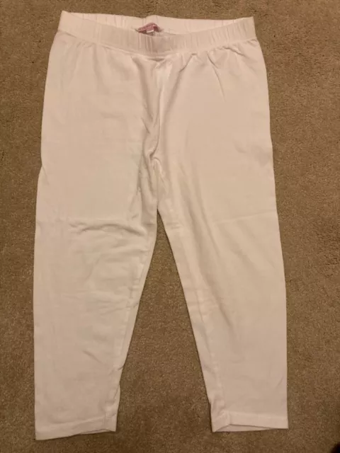 Girl age 11-12 years white cropped leggings 3/4 length 35cm VGC
