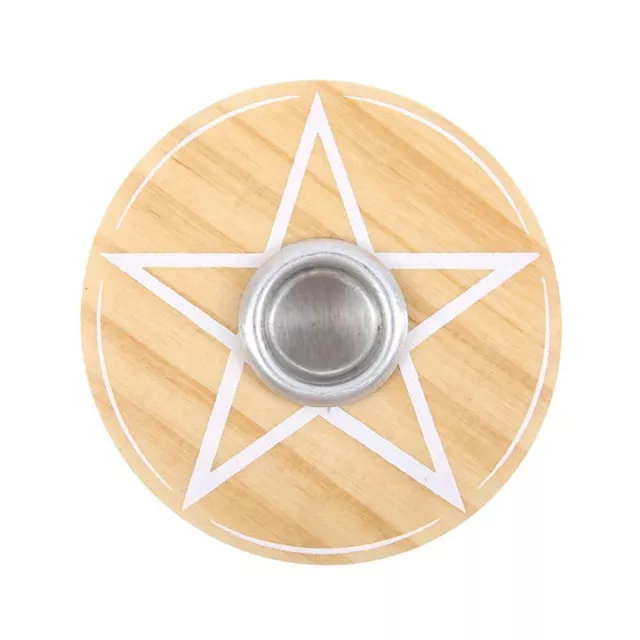 Wooden Small Candle Holder Holders Natural wood heart triple moon pentagram gift