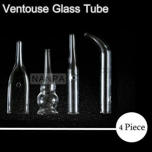 4 Pieces Ventouse Parts Glass Tube Replacement For Vacuum Spray Facial Machine