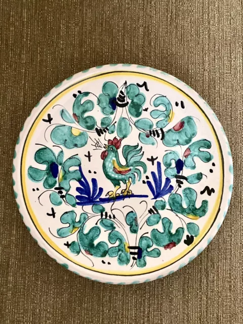 Vintage Deruta Majolica Italy hand painted decorative plate 8"  Signed