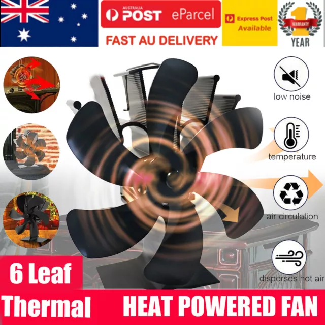 6 Blade Cocoon Fan For Wood Log Burner Stove Fireplace Quiet Heat Fire Low Noise