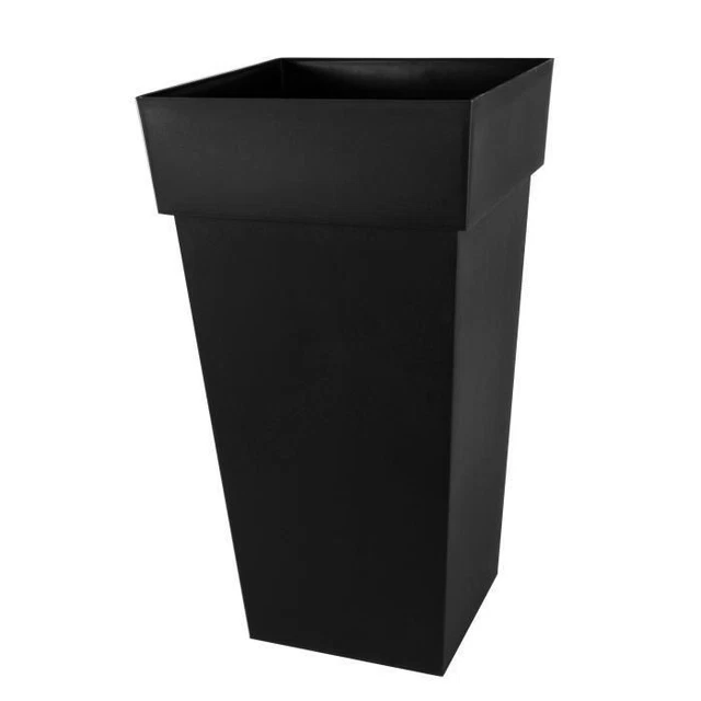 EDA Pot de fleurs XXL Toscane - Carré - 43.3 x 43.3 x H 80 cm - 98 L - Gris ant