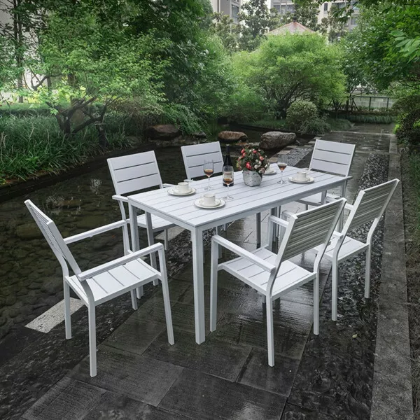 SET TAVOLO E sei sedie da giardino in resina bianco modello Argo EUR 549,90  - PicClick IT