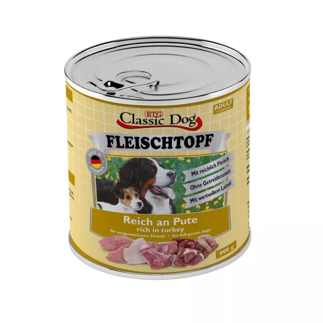 Classic Dog Adulto Olla de Carne Pur Reich Un Pavo 6 X 800g ( 5,81€/ KG)