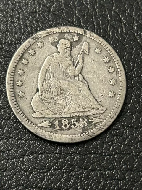1853 Seated Liberty Quarter  (Love Token)